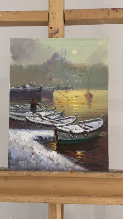 Kışın İstanbul'da Yağlı Boya Tablosu