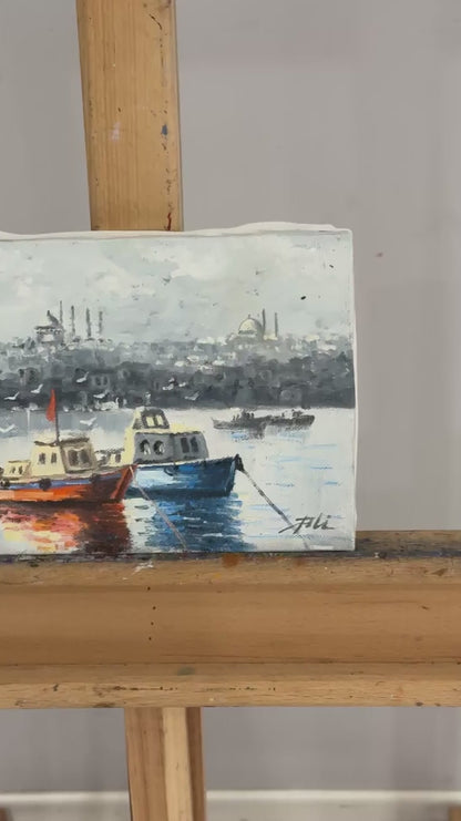 Kıyıya Vuran İstanbul Yağlı Boya Tablosu