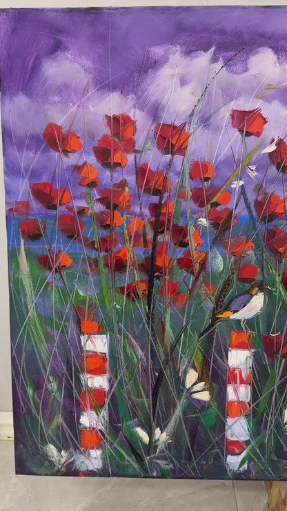 Kır Çiçeklerinin Coşkusu Yağlı Boya Tablosu