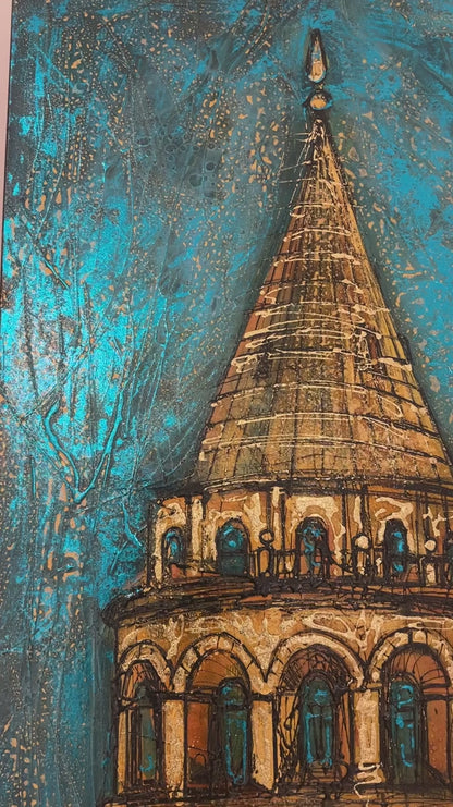 Galata Kulesi İhtişamı Yağlı Boya Tablosu