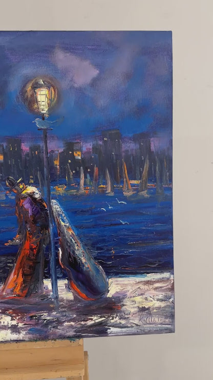 Soyut Şehir Manzaraları Yağlı Boya Tablosu