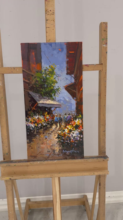 Bahar Sokağı Yağlı Boya Tablosu