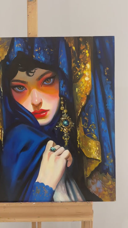 Kadının Bakışları Yağlı Boya Tablosu