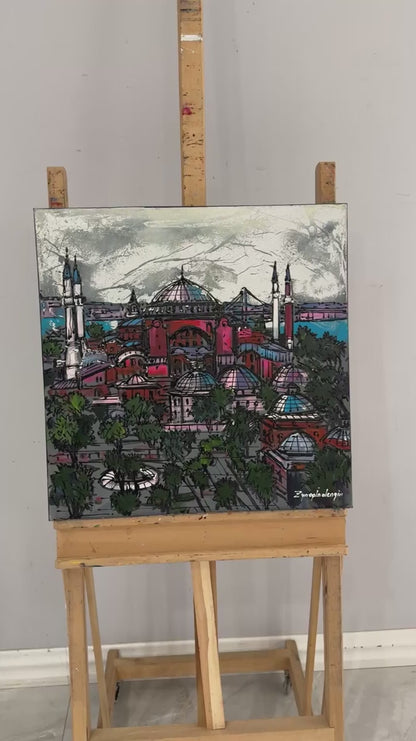 Ayasofya Hatırası Yağlı Boya Tablosu