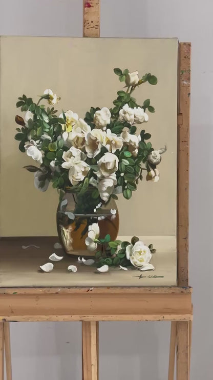 Manolya Natürmortu Yağlı Boya Tablosu