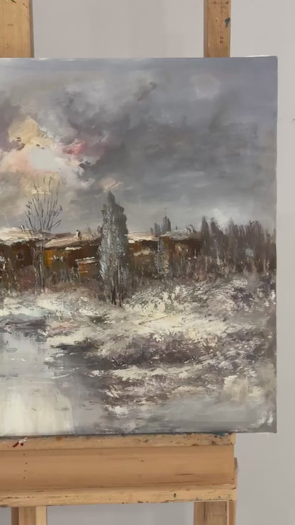 Kar Altında Zaman Yağlı Boya Tablosu