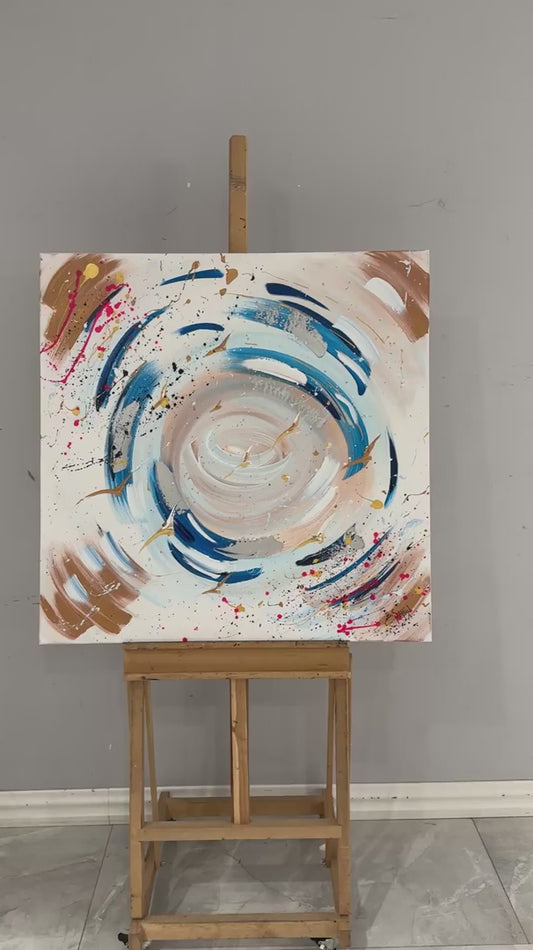 Mavi Girdap Yağlı Boya Tablosu