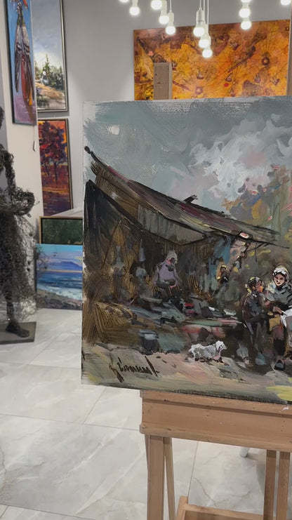 Yaylada İmece Yağlı Boya Tablosu