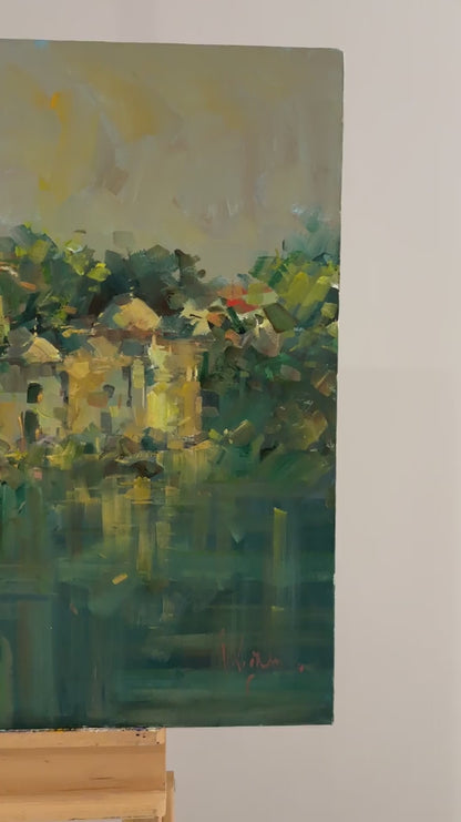 Deniz Manzaralı Cami Yağlı Boya Tablosu