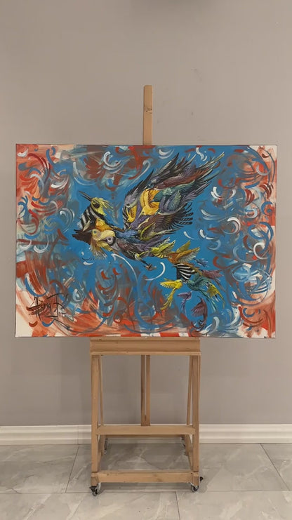 Simurg Efsanesi Yağlı Boya Tablosu