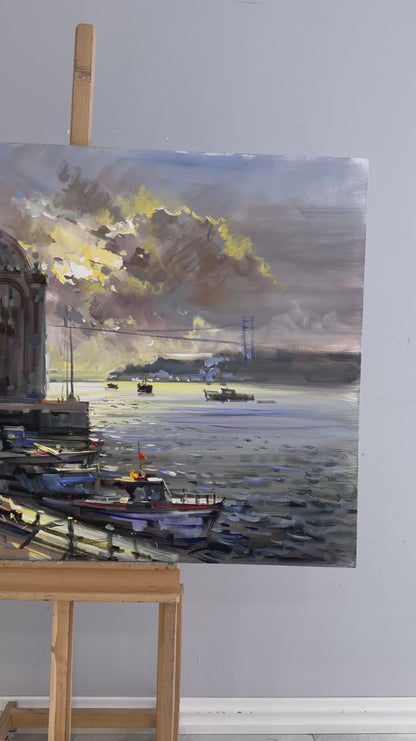 Ortaköy Gün Doğuşu Yağlı Boya Tablosu