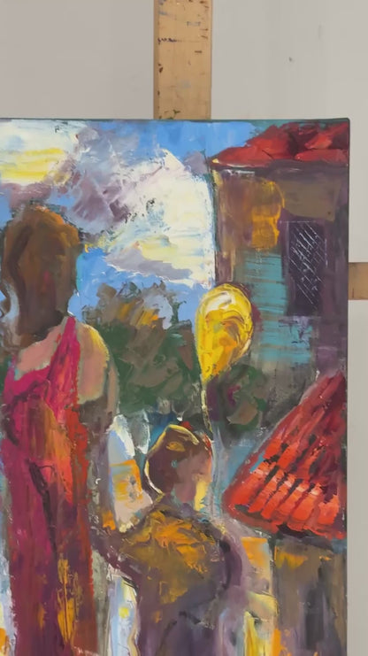 Geleceğe Bakan Çocuk Yağlı Boya Tablosu