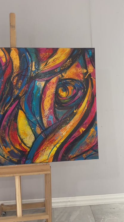 Renkli Düşler Melodisi Yağlı Boya Tablosu