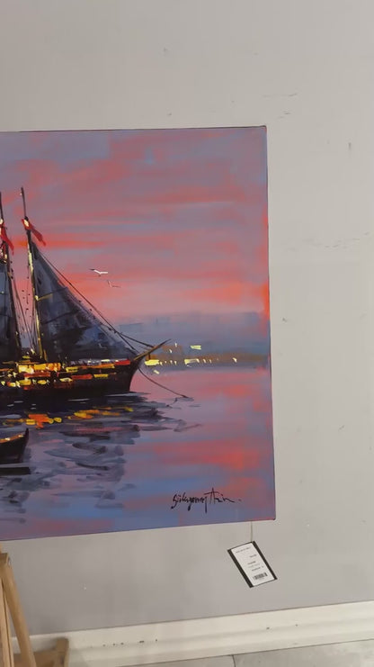 Bir Akşam İstanbul’da Yağlı Boya Tablosu