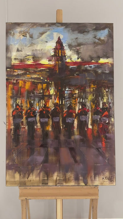 Galata Kulesi Müzikali Yağlı Boya Tablosu