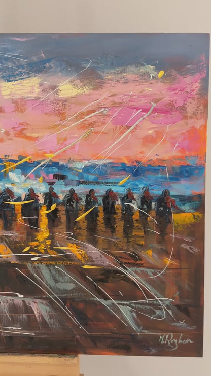 Galata'da Akustik Serenat Yağlı Boya Tablosu