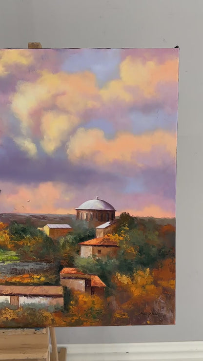 Cami ve Tarihin İzleri Yağlı Boya Tablosu