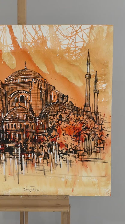 Ayasofya'nın Işığında Yağlı Boya Tablosu