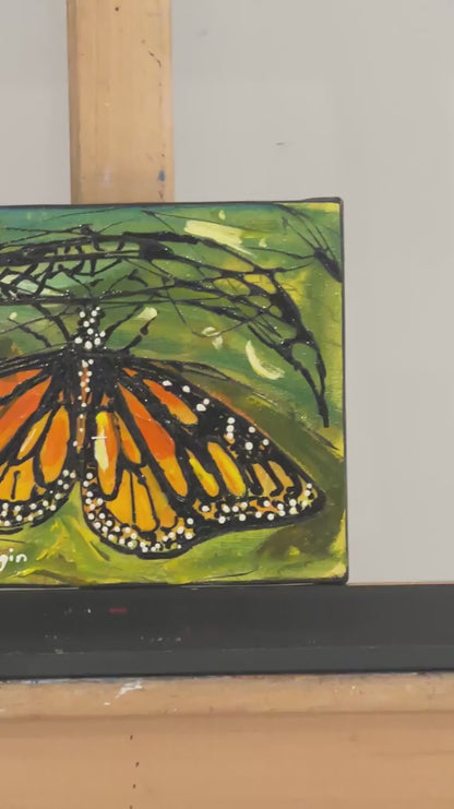 Kozasında Kelebek Yağlı Boya Tablosu