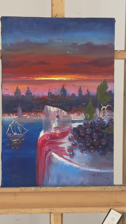 Last Glass in Istanbul Oil Painting
