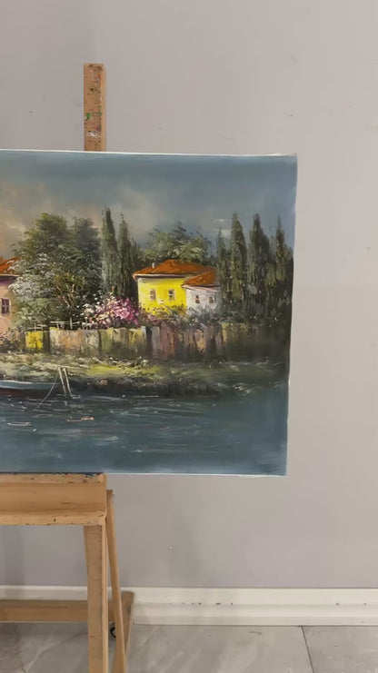 Kıyıya Vuran Sükunet Yağlı Boya Tablosu