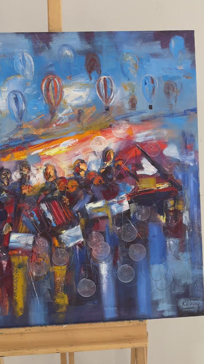 Soyut Senfoni Yağlı Boya Tablosu