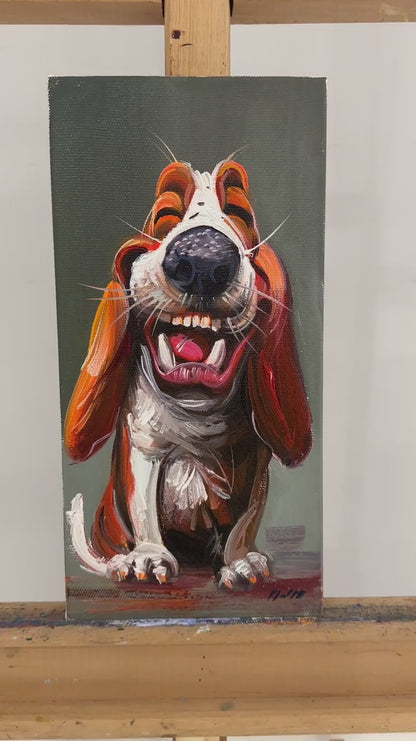 Gülen Köpek Yağlı Boya Tablosu