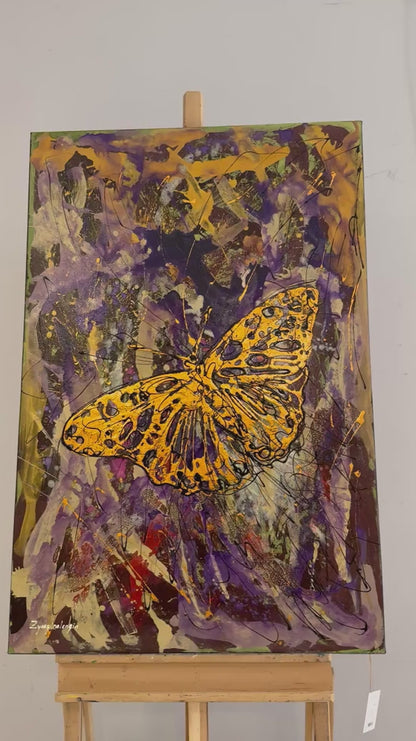 Kelebeğin Sonsuzluk Hali Yağlı Boya Tablosu