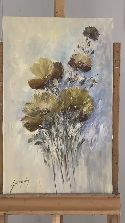 Anemon Çiçeği Yağlı Boya Tablosu