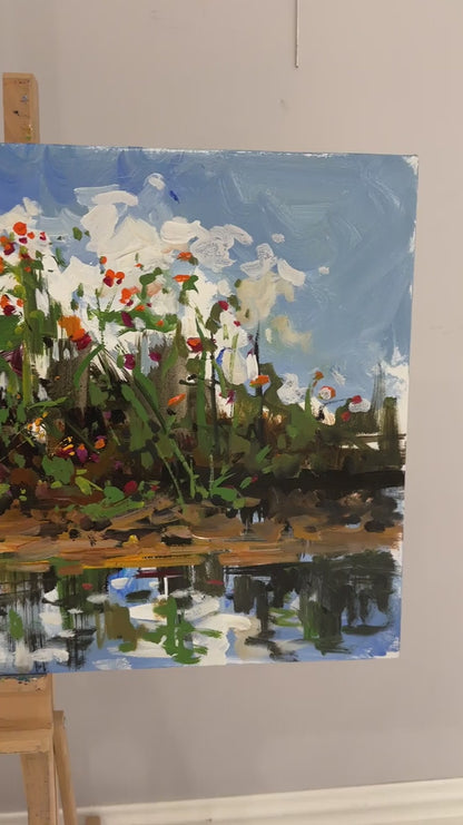 Soyut Çiçekler Yağlı Boya Tablosu