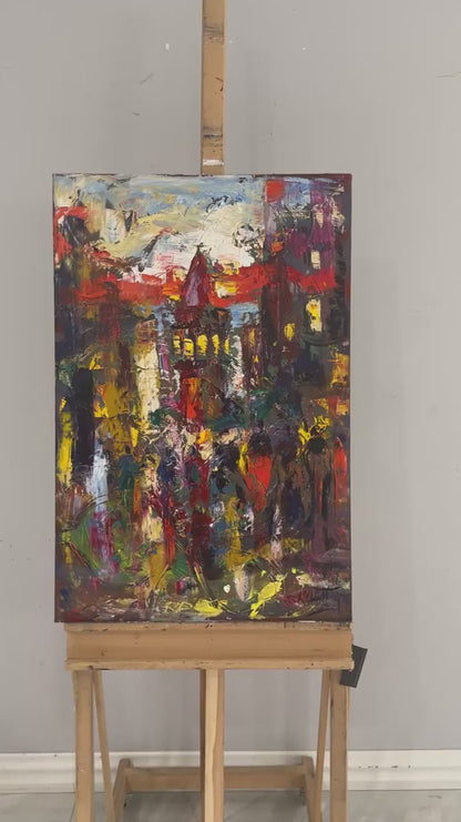 Rengarenk Galata Yağlı Boya Tablosu