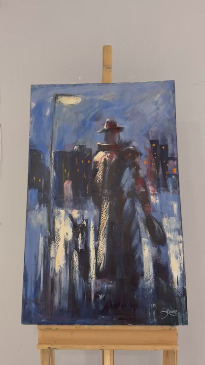 Karanlığın İçindeki Adam Yağlı Boya Tablosu