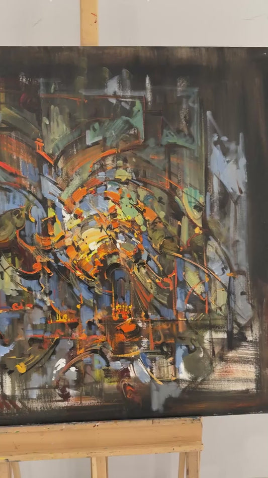 Kaybolan Çizgiler Yağlı Boya Tablosu