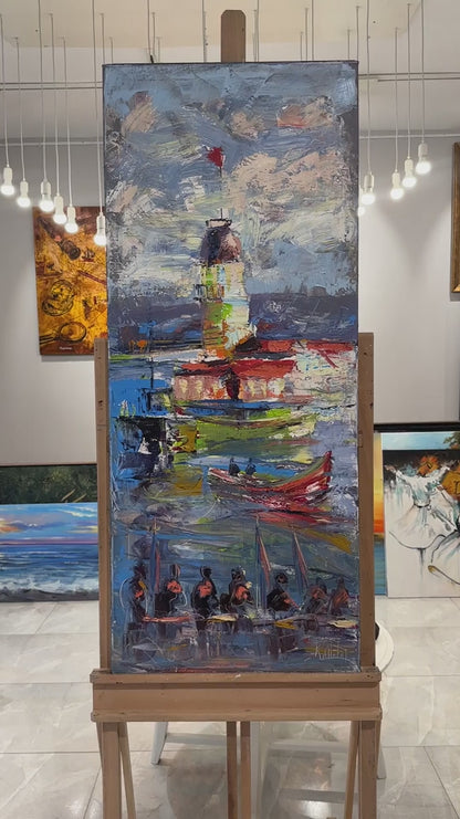 Sonsuz Mavi Masal Yağlı Boya Tablosu