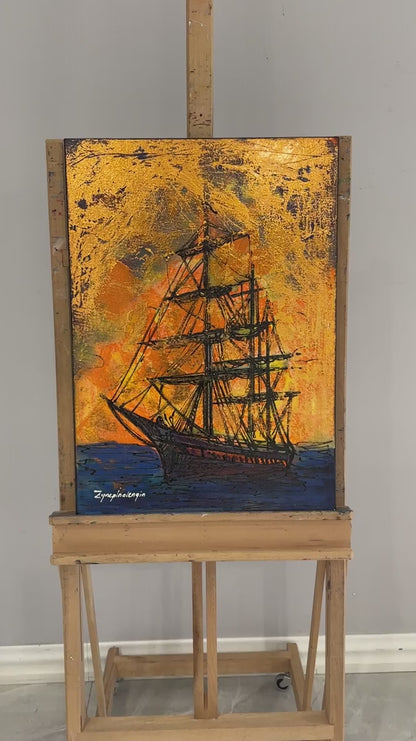 Denizde Gökkuşağı Renkleri ve Gemi Yağlı Boya Tablosu