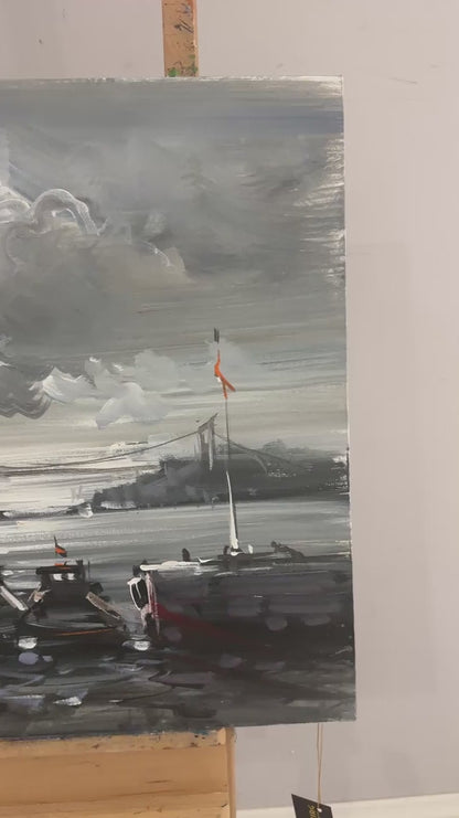 İstanbul’da Bir Gün Yağlı Boya Tablosu