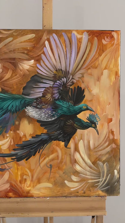 Simurg'un Yankısı Yağlı Boya Tablosu