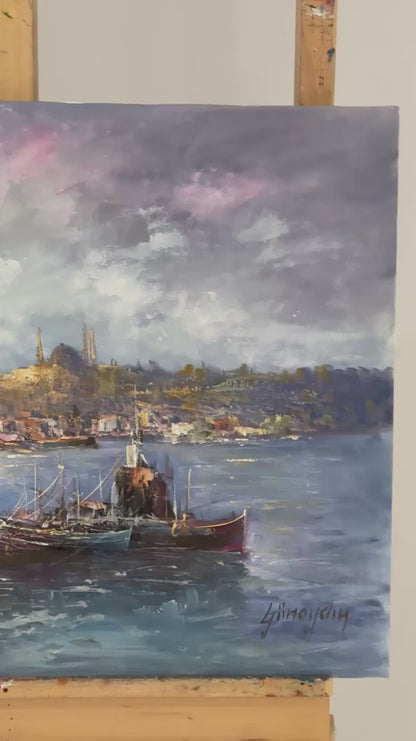 Boğazda Bir Sabah Yağlı Boya Tablosu