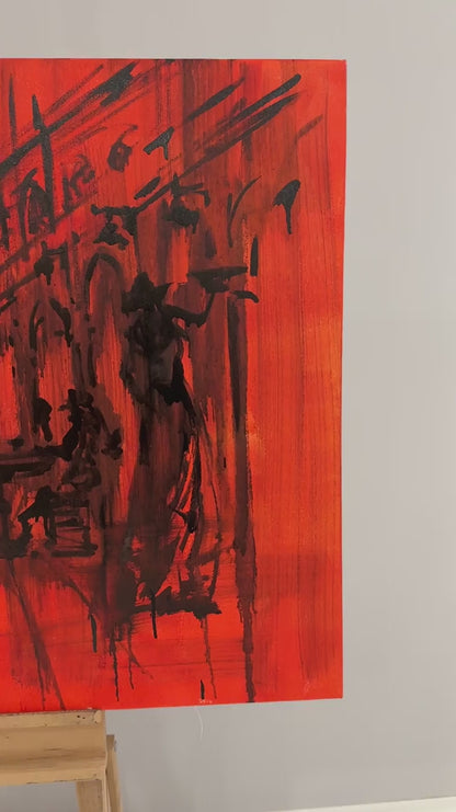 Turuncu Sokağın Sırrı Yağlı Boya Tablosu