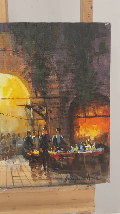 Çarşının Eski Hikayesi Yağlı Boya Tablosu