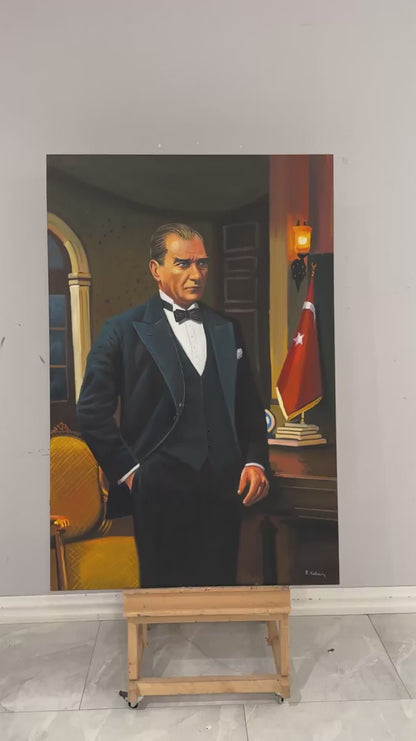 Mustafa Kemal ve Cumhuriyet Yağlı Boya Tablosu