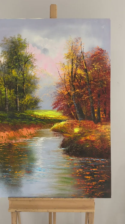 Ormanın Sonbahar Işıltısı Yağlı Boya Tablosu