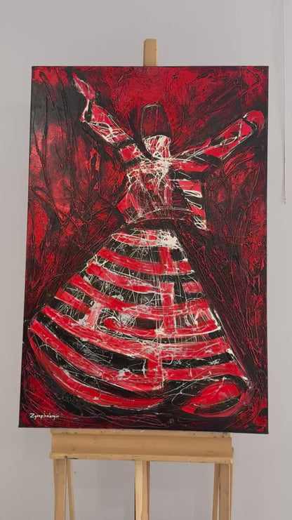 Sessiz Zikirde Semazen Yağlı Boya Tablosu