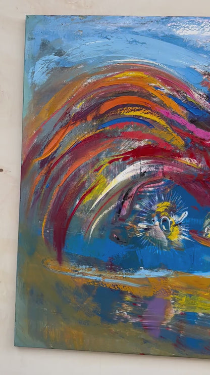 Mutlu Balık Yağlı Boya Tablosu