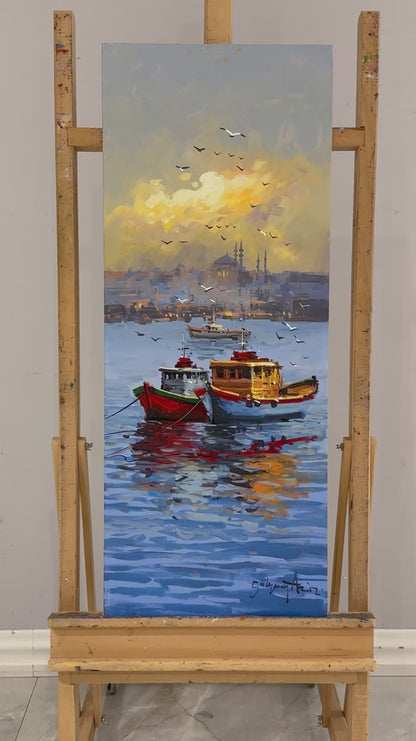 Boğazın Işıltısı Yağlı Boya Tablosu