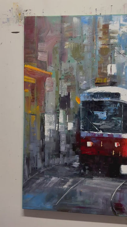 Tramvay Yolu Yağlı Boya Tablosu