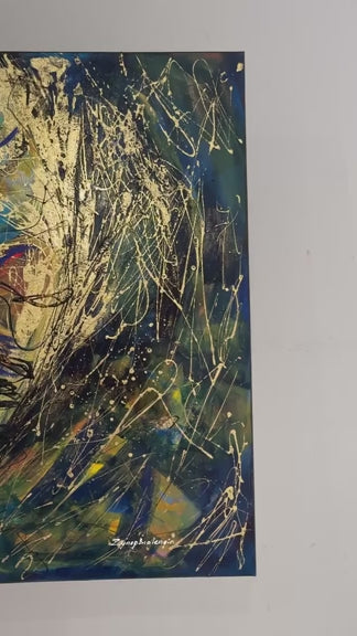 Soyut Fosil Yağlı Boya Tablosu