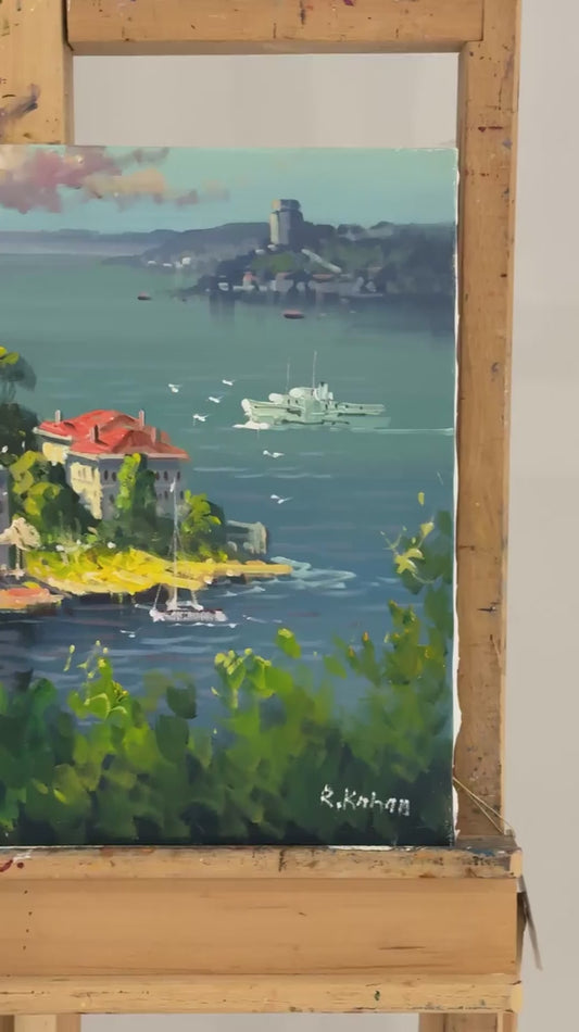 İstanbul’da Sessiz Boğaz Yağlı Boya Tablosu