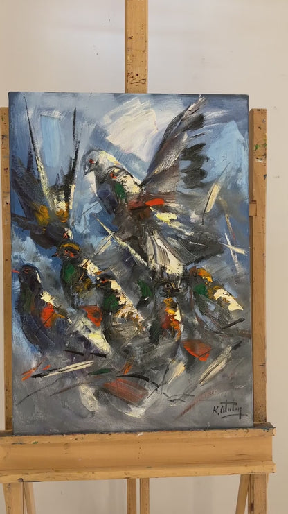 Güvercin Melodisi Yağlı Boya Tablosu