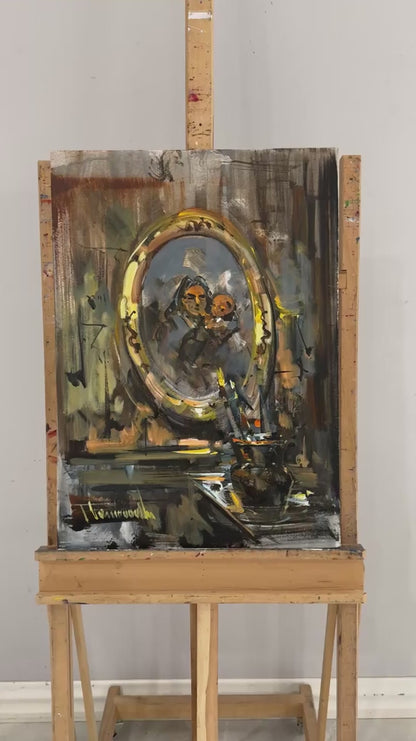 Çerçevede Hatıralar Yağlı Boya Tablosu